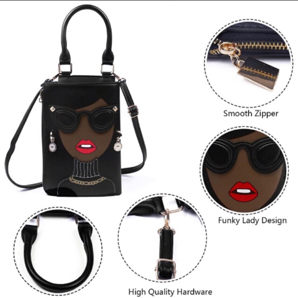 BLACK  PERSONALITY BAG CROSSBODY AND SATCHEL - Picture 6 of 6